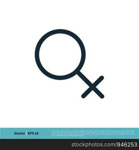 Gender Sign Female, Women, Girl, Ladies Icon Vector Logo Template Illustration Design. Vector EPS 10.