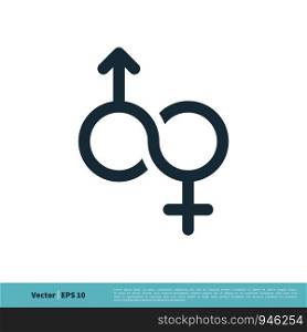 Gender Sign Icon Vector Logo Template Illustration Design. Vector EPS 10.
