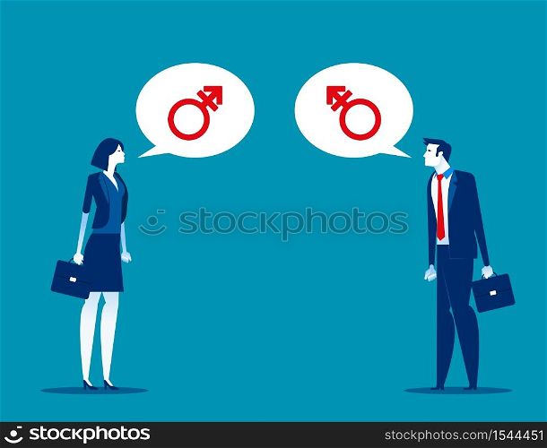 Gender symbol. Concept people vector, Third gender, Male , Female