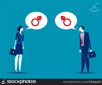 Gender symbol. Concept people vector, Third gender, Male , Female