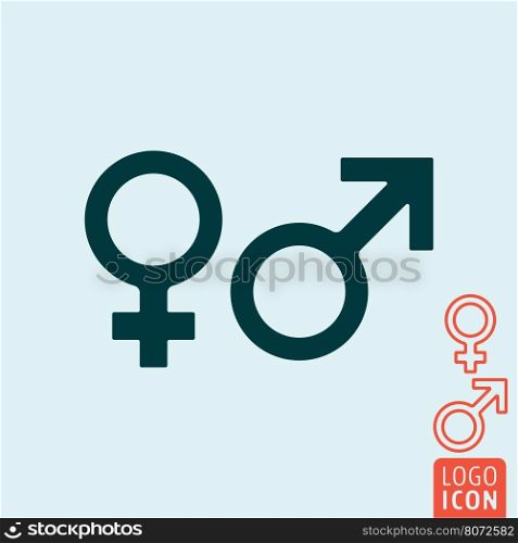 Gender symbol icon. Gender icon. Women and Men - Venus and Mars symbol. Vector illustration