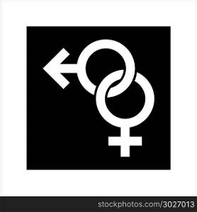 Gender Symbol Icon, Male Female Biological Sex Symbol Icon Vector Art Illustration. Gender Symbol Icon, Male Female Biological Sex Symbol Icon
