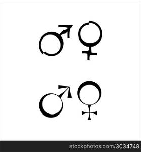 Gender Symbol Icon, Male Female Biological Sex Symbol Icon Vector Art Illustration. Gender Symbol Icon, Male Female Biological Sex Symbol Icon