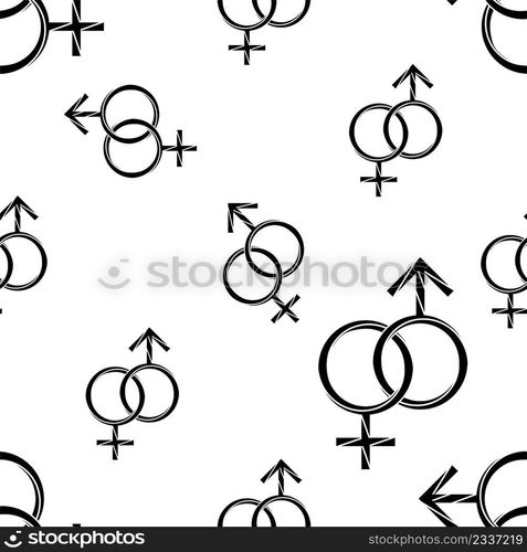 Gender Symbol Icon Seamless Pattern Male Female Biological Sex Symbol Icon Vector Art