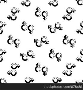 Gender Symbol Icon Seamless Pattern, Male Female Biological Sex Symbol Icon Vector Art Illustration