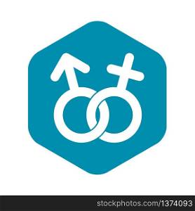 Gender symbol icon. Simple illustration of gender symbol vector icon for web. Gender symbol icon, simple style