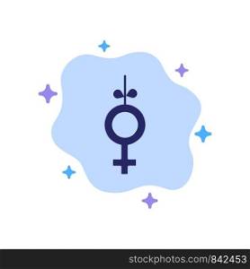 Gender, Symbol, Ribbon Blue Icon on Abstract Cloud Background