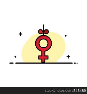 Gender, Symbol, Ribbon Business Logo Template. Flat Color