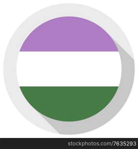Genderqueer flag, round shape icon on white background
