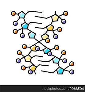 gene molecular structure color icon vector. gene molecular structure sign. isolated symbol illustration. gene molecular structure color icon vector illustration