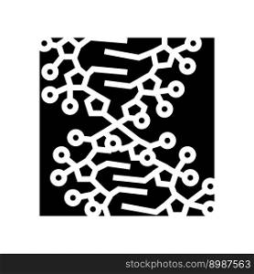 gene molecular structure glyph icon vector. gene molecular structure sign. isolated symbol illustration. gene molecular structure glyph icon vector illustration