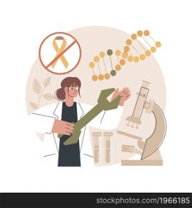 Gene therapy abstract concept vector illustration. Genetic cancer treatment, genes transfer therapy, regenerative medicine, experimental approach in oncology, prevent disease abstract metaphor.. Gene therapy abstract concept vector illustration.