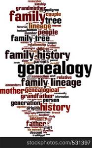 Genealogy word cloud concept. Vector illustration