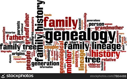 Genealogy word cloud concept. Vector illustration