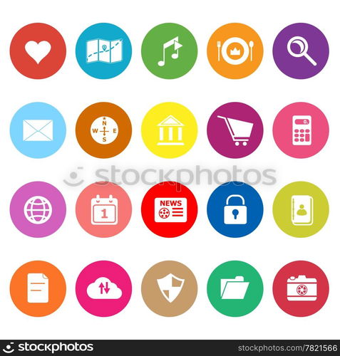 General application flat icons on white background, stock vector