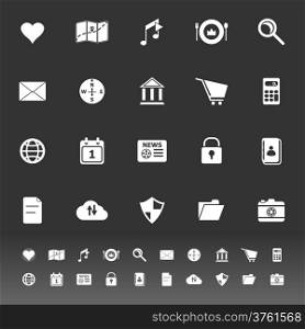 General application icons on gray background, stock vector