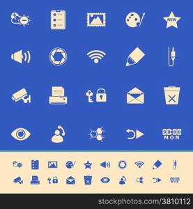 General computer screen color icons on blue background, stock vector