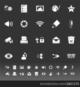 General computer screen icons on gray background, stock vector