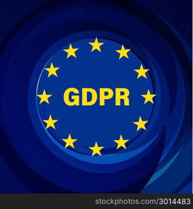 General Data Protection Regulation GDPR. General Data Protection Regulation - GDPR. 25 May 2018. Vector illustration with stars on dark navy background