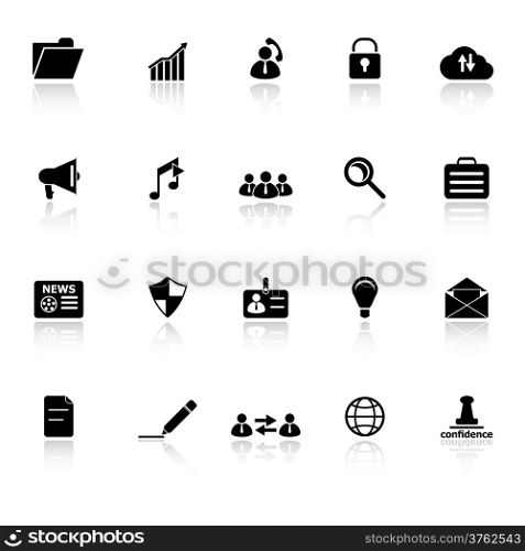 General document icons with reflect on white background, stock vector