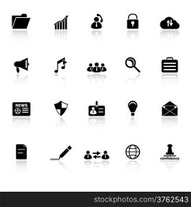 General document icons with reflect on white background, stock vector