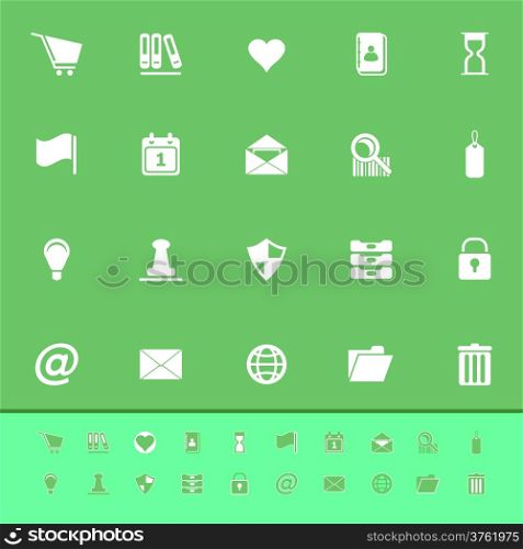 General folder color icons on green background, stock vector