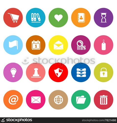 General folder flat icons on white background, stock vector