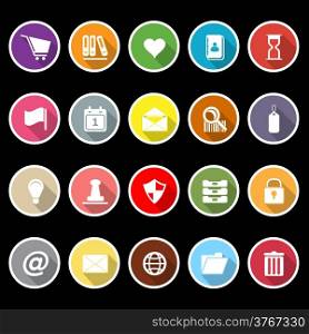 General folder icons with long shadow, stock vector