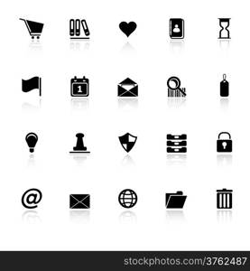 General folder icons with reflect on white background, stock vector