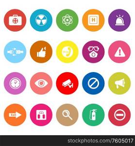 General healthcare flat icons on white background, stock vector