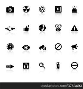 General healthcare icons with reflect on white background, stock vector