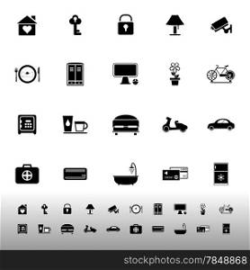 General home stay icons on white background, stock vector