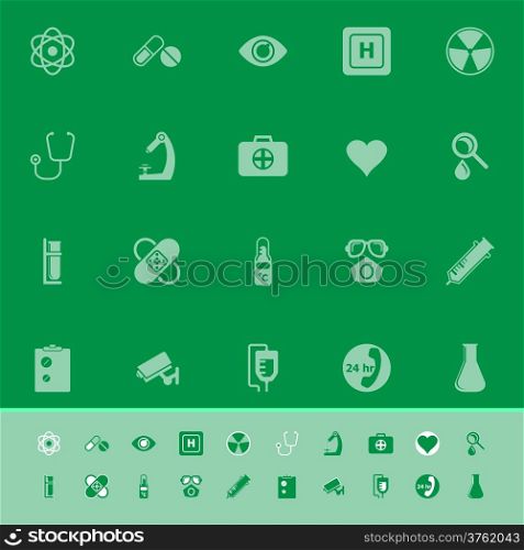 General hospital color icons on green background, stock vector
