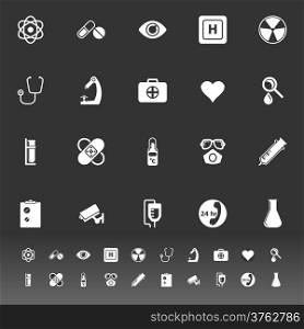 General hospital icons on gray background, stock vector