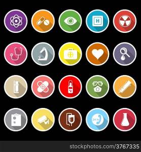 General hospital icons with long shadow, stock vector