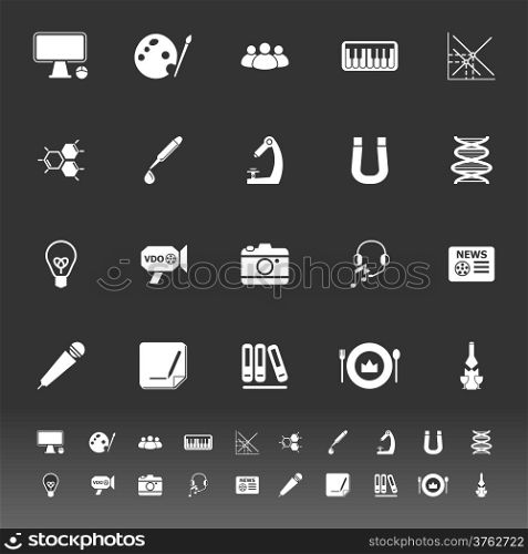 General learning icons on gray background, stock vector