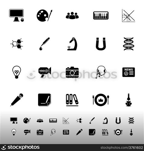 General learning icons on white background, stock vector