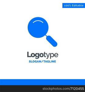 General, Magnifier, Magnify, Search Blue Solid Logo Template. Place for Tagline