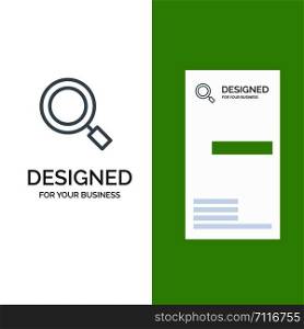 General, Magnifier, Magnify, Search Grey Logo Design and Business Card Template