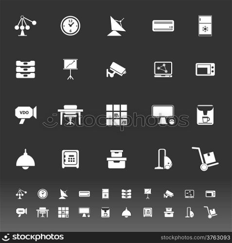 General office icons on gray background, stock vector