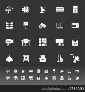 General office icons on gray background, stock vector