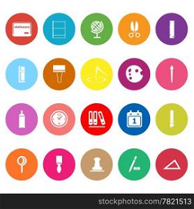 General stationary flat icons on white background, stock vector