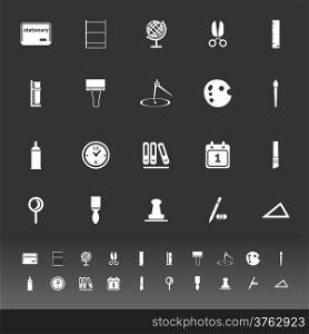 General stationary icons on gray background, stock vector
