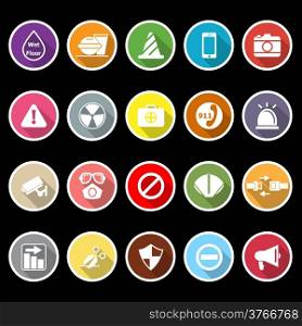 General useful icons with long shadow, stock vector