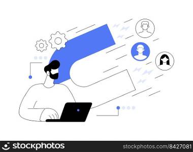 Generate more traffic abstract concept vector illustration. SEO online service, company website, traffic generation, more visitors, web page optimization, menu bar, navigation abstract metaphor.. Generate more traffic abstract concept vector illustration.