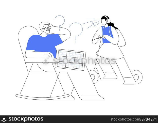 Generation gap abstract concept vector illustration. Difference in beliefs, politics and values, young people, parents and grandparents, generation conflict, society development abstract metaphor.. Generation gap abstract concept vector illustration.