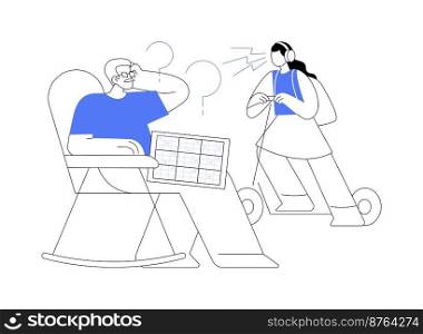 Generation gap abstract concept vector illustration. Difference in beliefs, politics and values, young people, parents and grandparents, generation conflict, society development abstract metaphor.. Generation gap abstract concept vector illustration.