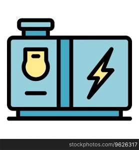 Generator pipe icon outline vector. Power electric. Gas machine color flat. Generator pipe icon vector flat