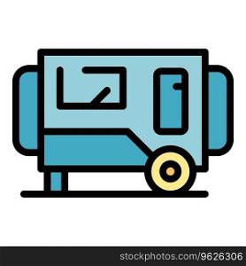 Generator supply icon outline vector. Power engine. Portable machine color flat. Generator supply icon vector flat