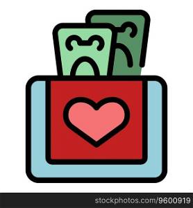 Generosity box icon outline vector. Hand volunteer. Charity team color flat. Generosity box icon vector flat